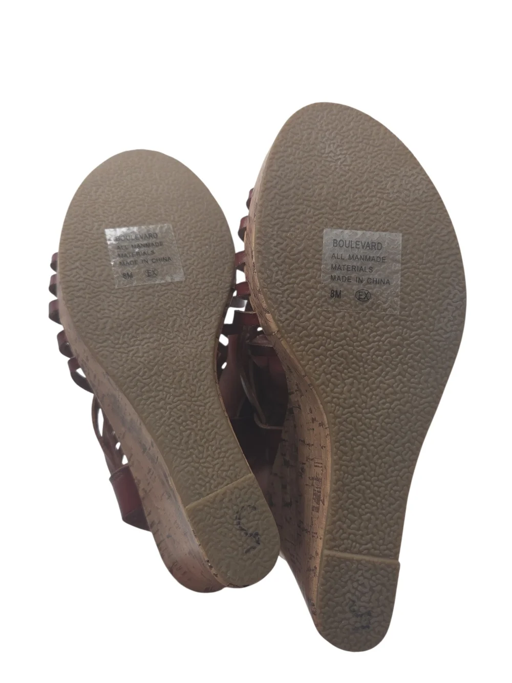 Jellypop Women’s Boulevard Brown Faux Leather Wedge Sandals